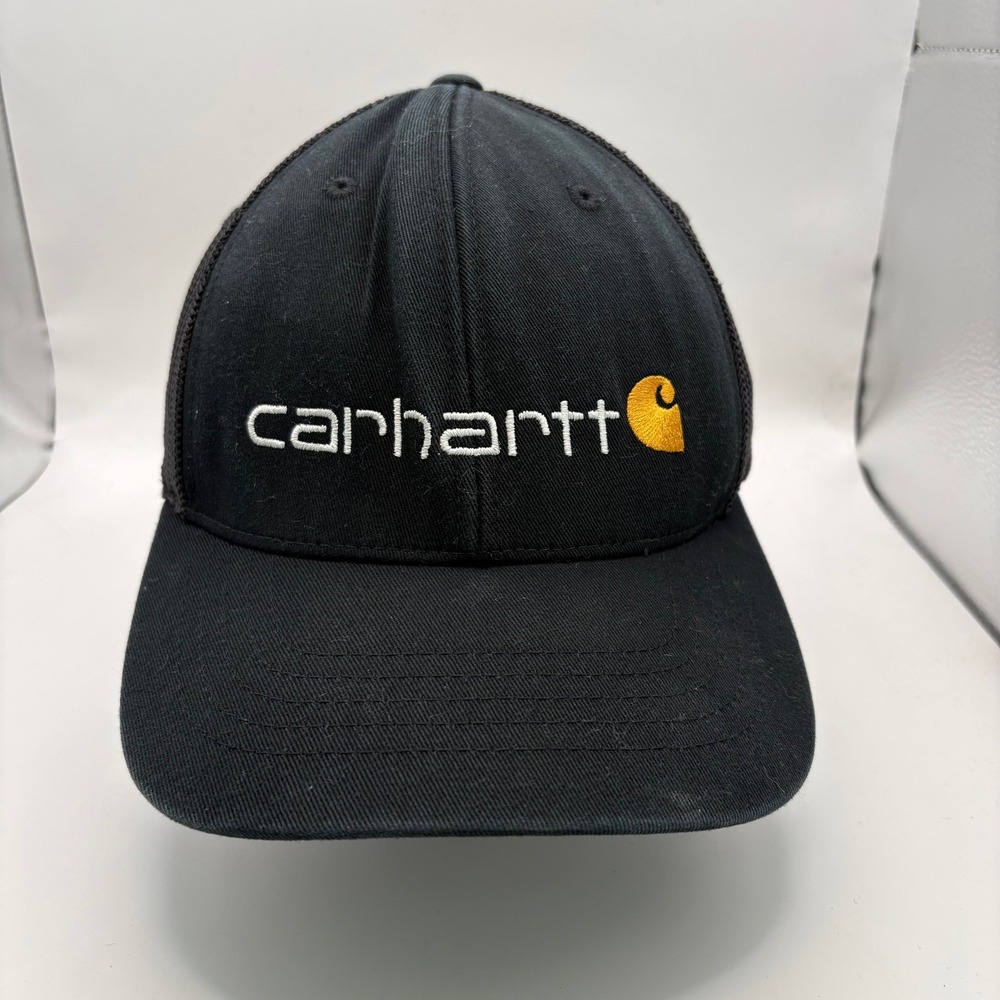 Carhartt Mens Black Mesh Back Trucker Logo Stretch Fit 3510048493